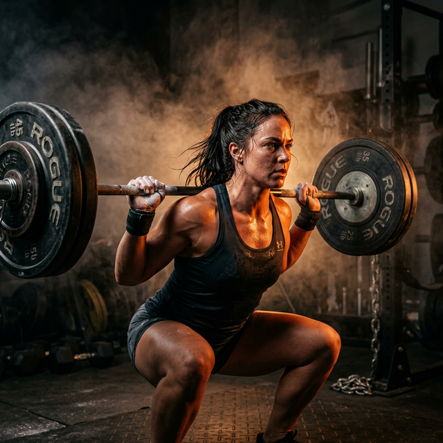 Athlete in focused training